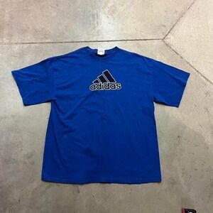 Y2K Oversized Blue Adidas‎ Center logo Tee